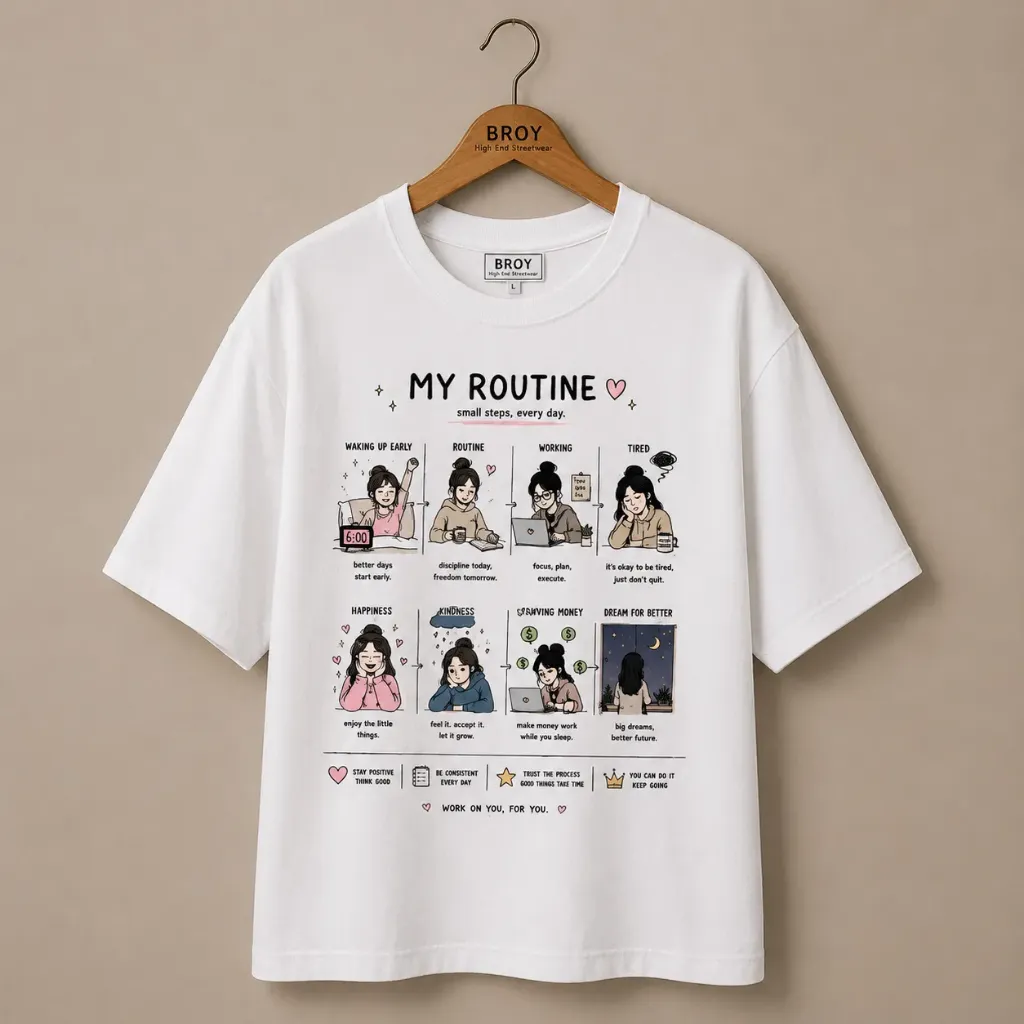 T-shirt My routine (XS (36), Demi-manche)